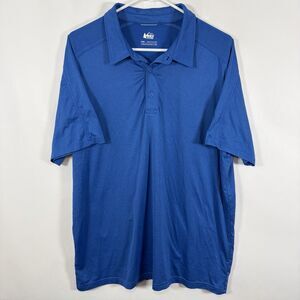 REI Co-op Performance Polo Shirt Mens Size Large Royal Blue Short Sleeve Golf